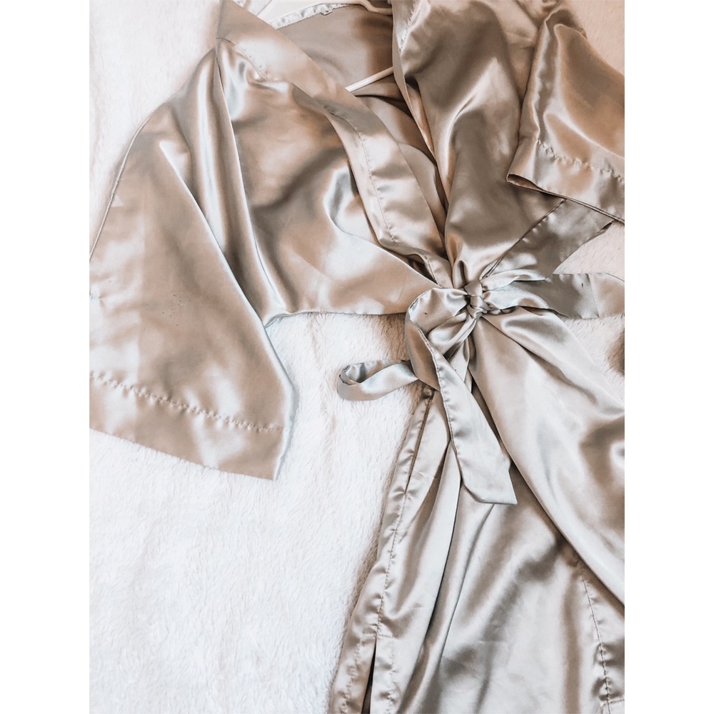 Silky silver robe